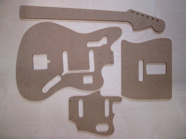 Jaguar Gitarre Schablone template set 25,5" Mensur